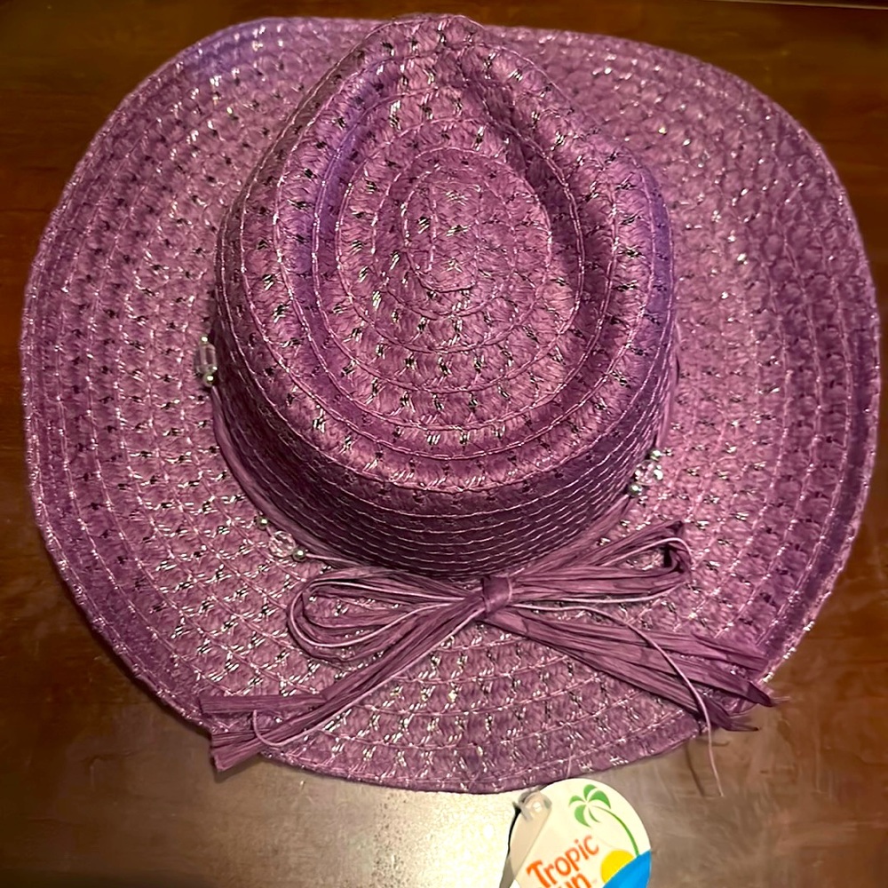 Purple sun hat.